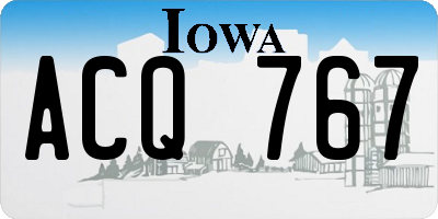 IA license plate ACQ767