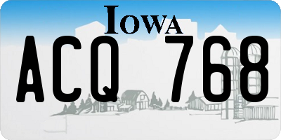 IA license plate ACQ768