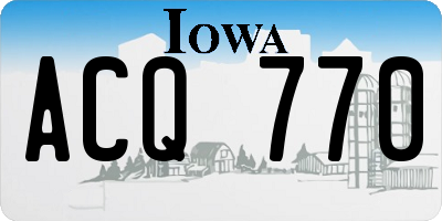 IA license plate ACQ770