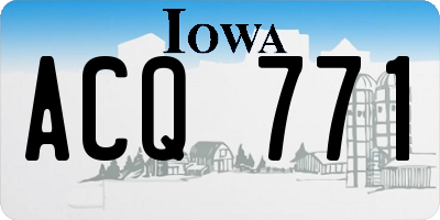 IA license plate ACQ771
