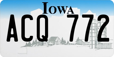 IA license plate ACQ772