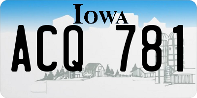 IA license plate ACQ781