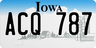 IA license plate ACQ787