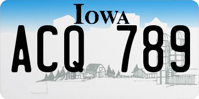 IA license plate ACQ789