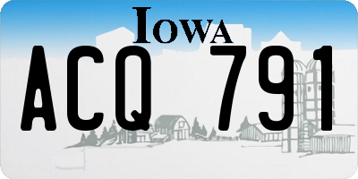IA license plate ACQ791