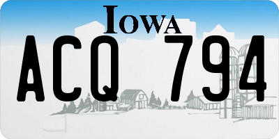 IA license plate ACQ794