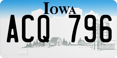 IA license plate ACQ796