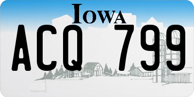 IA license plate ACQ799