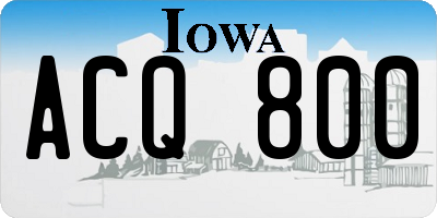 IA license plate ACQ800