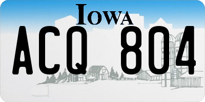 IA license plate ACQ804