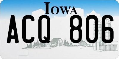 IA license plate ACQ806