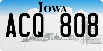 IA license plate ACQ808