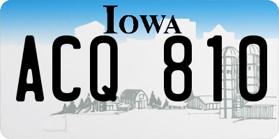 IA license plate ACQ810