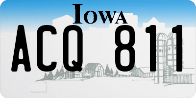 IA license plate ACQ811