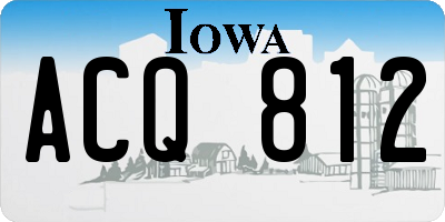 IA license plate ACQ812