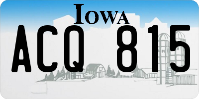 IA license plate ACQ815