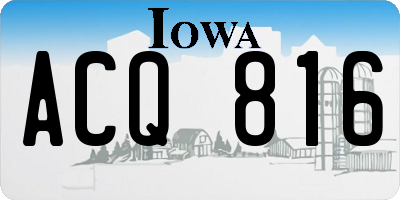IA license plate ACQ816