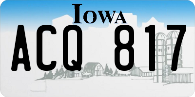 IA license plate ACQ817
