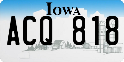 IA license plate ACQ818