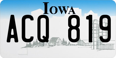 IA license plate ACQ819
