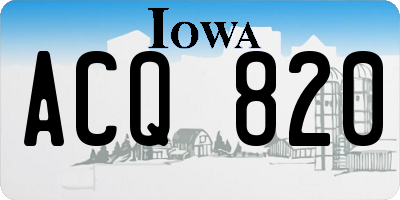 IA license plate ACQ820
