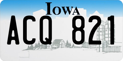 IA license plate ACQ821