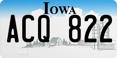 IA license plate ACQ822