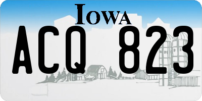 IA license plate ACQ823