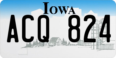 IA license plate ACQ824