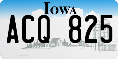 IA license plate ACQ825