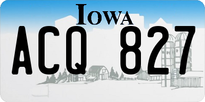 IA license plate ACQ827