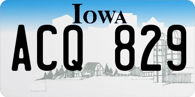 IA license plate ACQ829