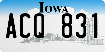 IA license plate ACQ831