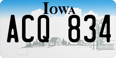 IA license plate ACQ834