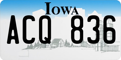 IA license plate ACQ836