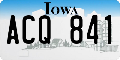 IA license plate ACQ841