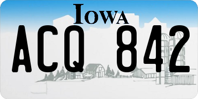 IA license plate ACQ842