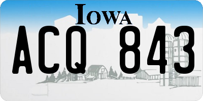 IA license plate ACQ843