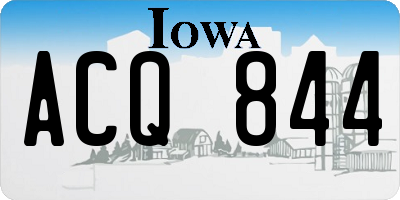 IA license plate ACQ844