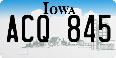 IA license plate ACQ845
