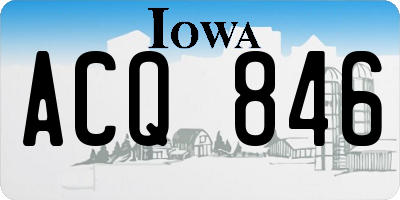 IA license plate ACQ846