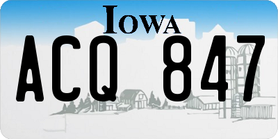 IA license plate ACQ847