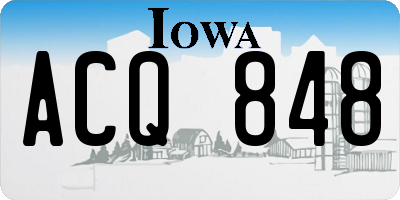 IA license plate ACQ848
