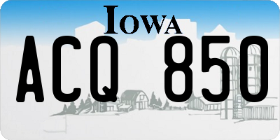IA license plate ACQ850