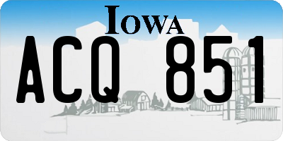 IA license plate ACQ851