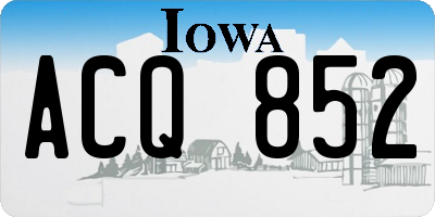 IA license plate ACQ852