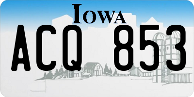 IA license plate ACQ853