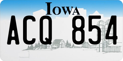 IA license plate ACQ854