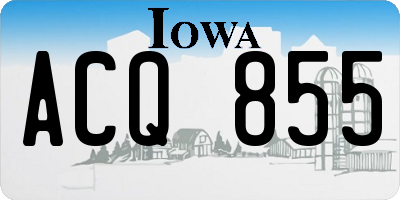 IA license plate ACQ855