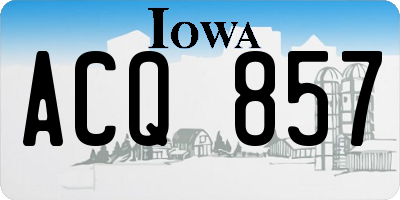 IA license plate ACQ857